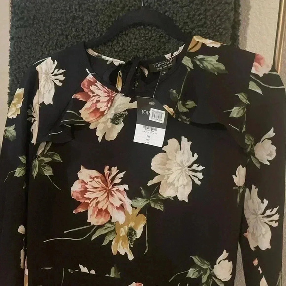 NWT Topshop Floral Ruffle Dress - Picture 2 of 5